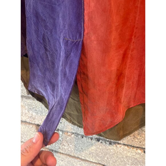 Colorblock Sleeveless Blouse With Button Detail Womens M unknown brand 100% silk - Picture 4 of 10